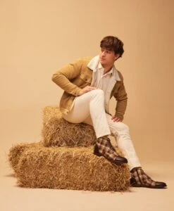 Barnes Men's Lace Up Boot -Bullboxer AU Shop 12 Barnes21sIMPO Dark Brown Check1150 Portrait 1