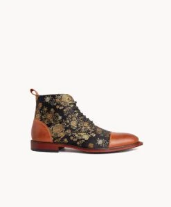 Barnes Men's Lace Up Boot -Bullboxer AU Shop Barnes21sIMPO Black Floral Combo 2 1