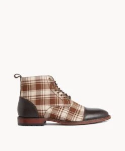Barnes Men's Lace Up Boot -Bullboxer AU Shop Barnes21sIMPO Dark Brown Check 2 2