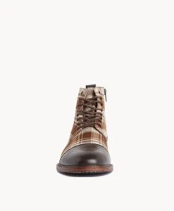 Barnes Men's Lace Up Boot -Bullboxer AU Shop Barnes21sIMPO Dark Brown Check 3 2