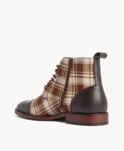 Barnes Men's Lace Up Boot -Bullboxer AU Shop Barnes21sIMPO Dark Brown Check 4 2