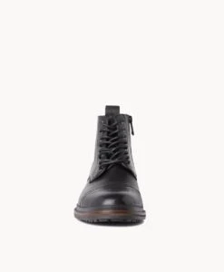 Bart Lace Up Boot -Bullboxer AU Shop Bart23wIMPO Black Tumbled Leather 3