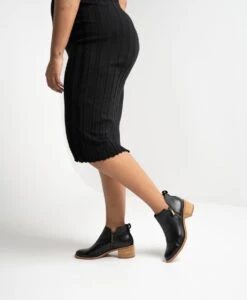 Blink Ankle Boot -Bullboxer AU Shop Blink23wMCDO Black Leather Black Suede7388 WEB