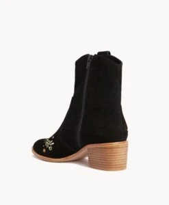 Bounty Ankle Boot -Bullboxer AU Shop Bounty23wMCDO Black Suede Embroidery 4 2