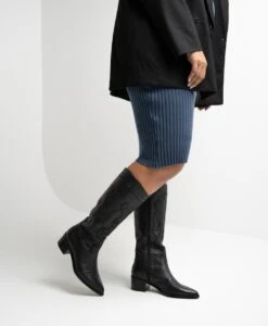 Buxton Western Knee High Boot -Bullboxer AU Shop Buxton23wMCDO Black Leather6937 WEB