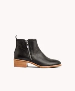Ebony Leather Ankle Boot -Bullboxer AU Shop Ebony20wMCDO Black 2