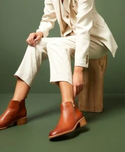 Ebony Leather Ankle Boot -Bullboxer AU Shop Ebony Brandy Leather 0900