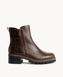 Edge Combat Boot -Bullboxer AU Shop Edge23wMCDO Dark Coffee Leather Dark Croc 2