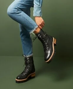 Epsom Combat Boot -Bullboxer AU Shop Epsom Black Leather 0786