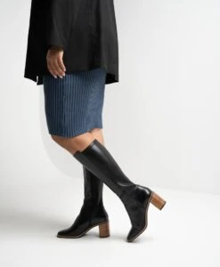 Estella Knee High Boot -Bullboxer AU Shop Estella23wMCDO Black Leather7020 WEB