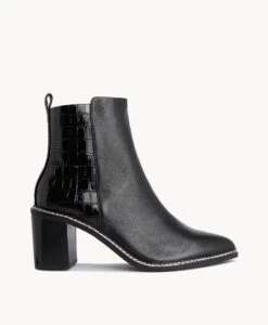 Fabian Ankle Boot -Bullboxer AU Shop Fabian23wMCDO Black Leather Black Croc 2