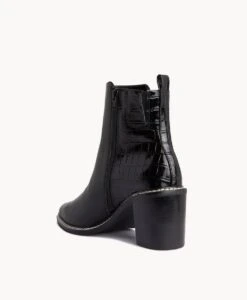 Fabian Ankle Boot -Bullboxer AU Shop Fabian23wMCDO Black Leather Black Croc 4