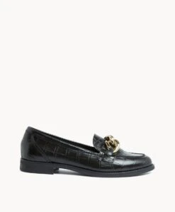 Fae Chain Loafer -Bullboxer AU Shop FaeChain23wSLMO Black Croc Leather 2