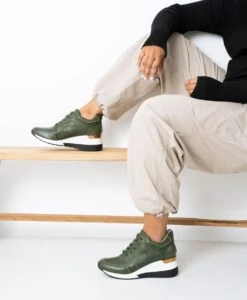 Hero Platform Sneaker -Bullboxer AU Shop Hero W Olive Leather Olive Croc 0921 WEB