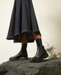 Ink Combat Boot -Bullboxer AU Shop Ink Black Leather 1696