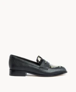Iova Loafer -Bullboxer AU Shop Iova23wMCDO Black Floral Black Suede 2
