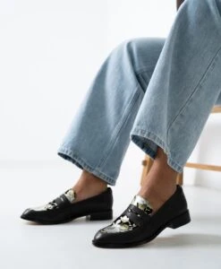 Iova Loafer -Bullboxer AU Shop Iova23wMCDO Black Leather Black Suede 0570 WEB