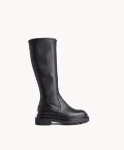 Kaz Knee High Boot -Bullboxer AU Shop Kaz22wMCDO Black Leather 2