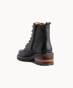 Leah Lace Up Boot -Bullboxer AU Shop Leah21wVTSO Black Leather 4