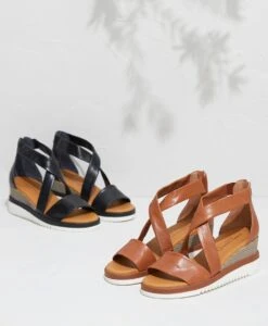 Pheasant Wedge Sandal -Bullboxer AU Shop MC SS20 Pheasant Black Tan 4