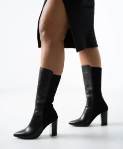 Mango Mid Calf Boot -Bullboxer AU Shop Mango22wSPSO Black Leather 0076 WEB