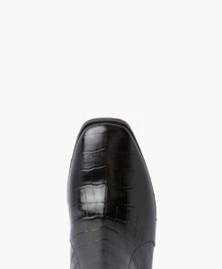 Mica Knee High Boot -Bullboxer AU Shop Mica23wMCDO Black Leather Black Croc 5 1