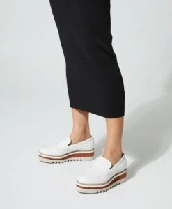 Nori Wedge Platform Loafer -Bullboxer AU Shop Nori22sMNCO White Leather 0196