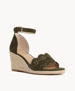 Oriel Wedge Sandal -Bullboxer AU Shop Oriel22sMCDO Olive Suede 1 1