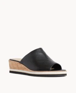 Reya Wedge Sandal -Bullboxer AU Shop Reya22sMCDO Black Leather 1