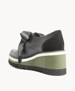 Sapna Wedge -Bullboxer AU Shop Sapna23wMNCO Black Leather Black Suede 4