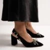 Stacy Slingback Heel -Bullboxer AU Shop Stacy21sMCDO Black Suede Sparkle3075 WEB 1